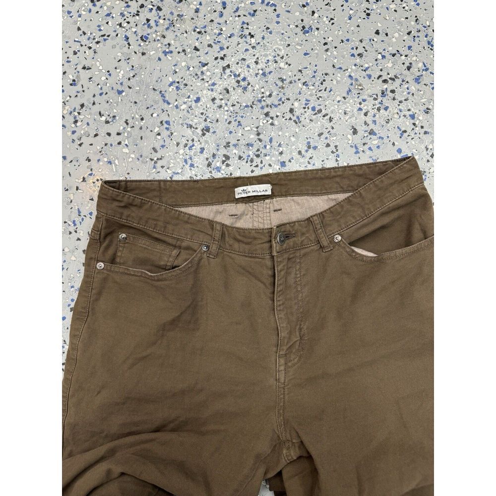 Peter Millar Ultimate Sateen 5 Pocket Pants‎ British Tan Size M/L Read No Tag - Picture 2 of 4